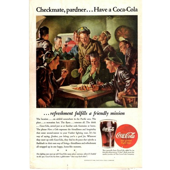 Coca Cola | Wall Decor | 945 Checkmatepardnerhave A Cocacola Wwii Print ...